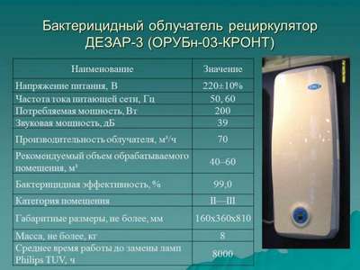 Эффективность передвижного бактерицидного облучателя-рециркулятора